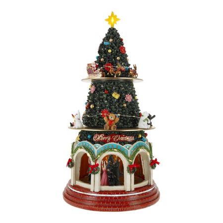 Christmas tree with dancing scene animated