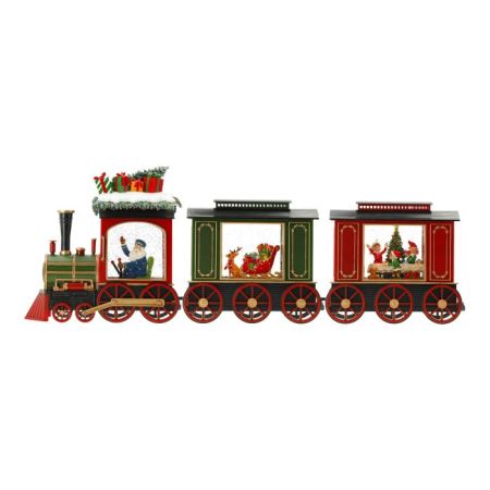 Lokomotiv and wagons water spinning