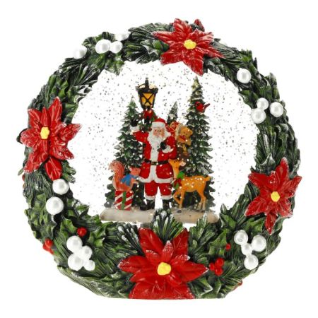 Wreath Santa water spinning