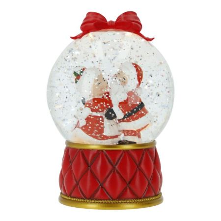 Snow globe Santa &amp; Mrs Santa water spinning