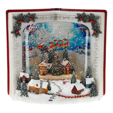 Book Christmas scene water spinning