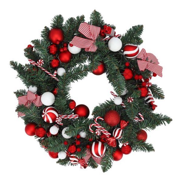 Wreath decorated 60cm LED