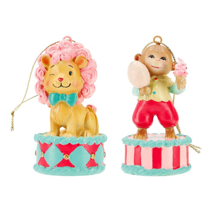 Lion &amp; monkey hanging ornament 2ass poly