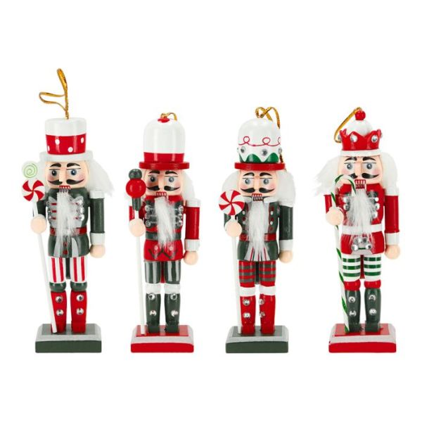 Nutcracker hanging ornament 13cm, set of 4