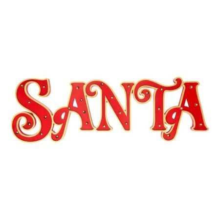 Santa sign led wood & metal