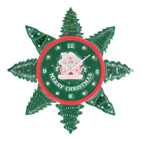 Clock christmas tree metal