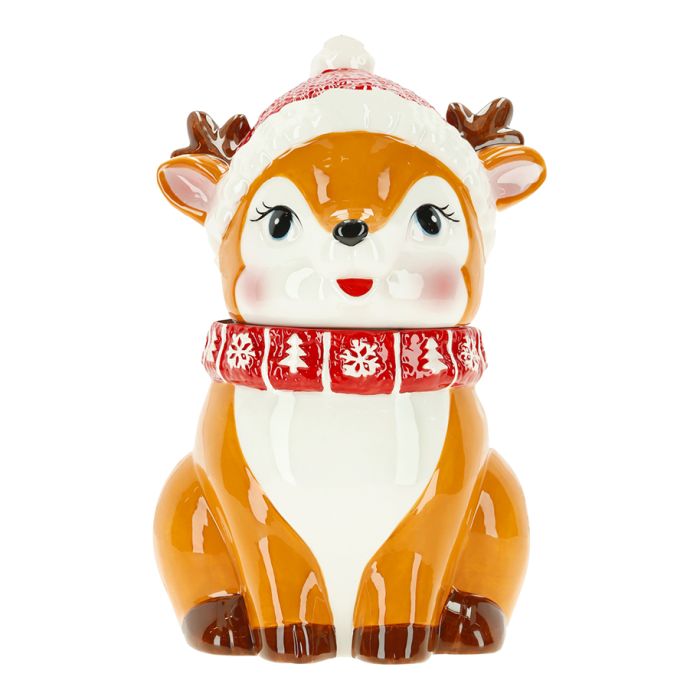 Cute deer cookie jar ceramic