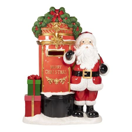 Santa mailbox with gift 150 cm poly