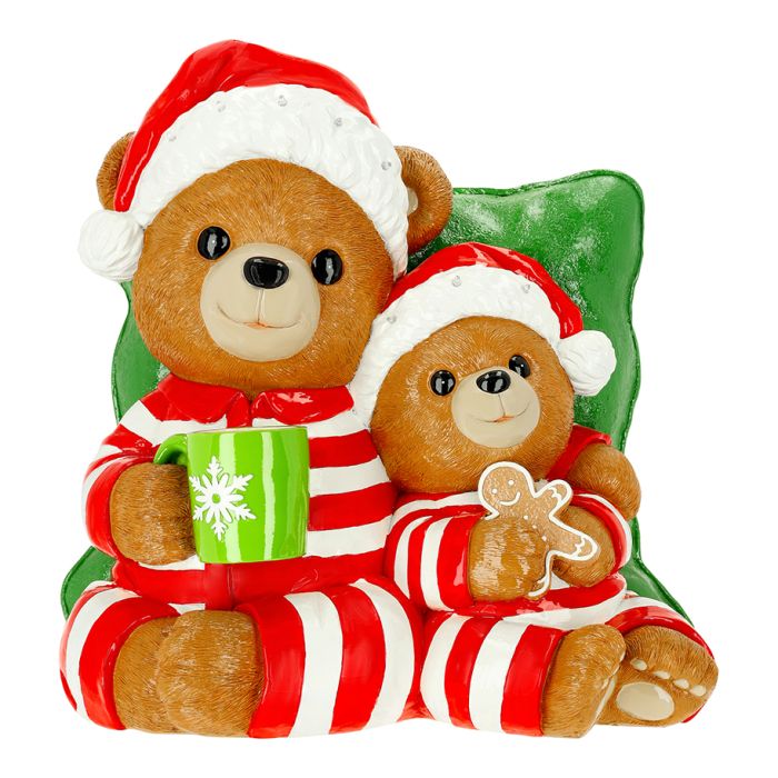 Bear family with cushion 60 cm poly