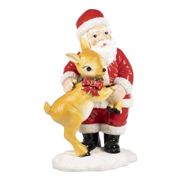 Santa standing with deer - 100cm