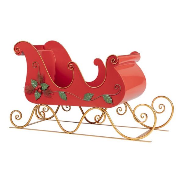 Sleigh decorated metal