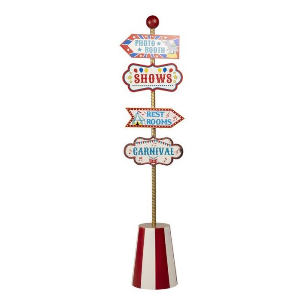 Circus directions sign metal