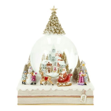 Waterball Christmas village on book