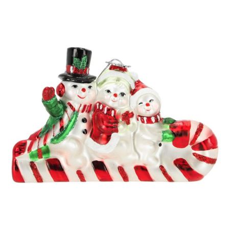 Snowman family hanging ornament