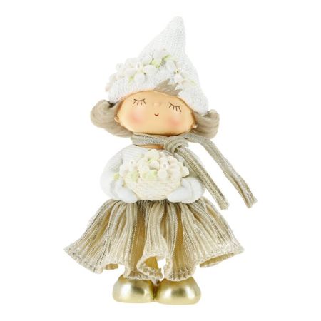 Girl with flowers poly