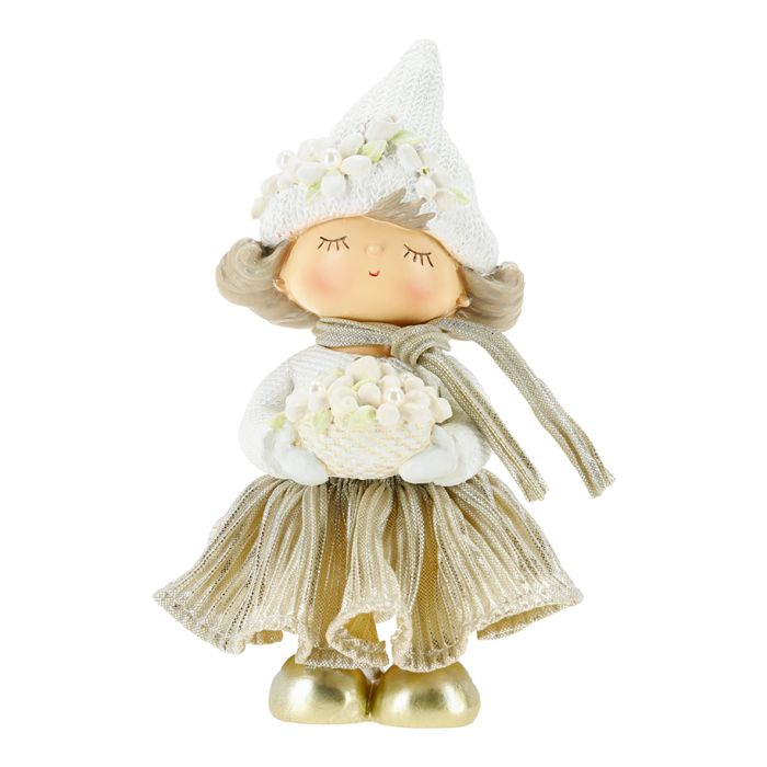 Girl with flowers poly