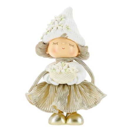 Girl with flowers poly