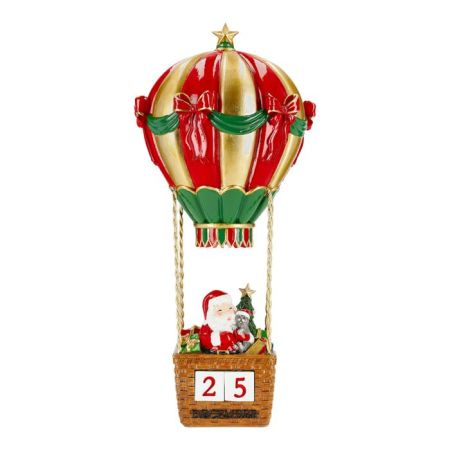 Santa in air balloon poly