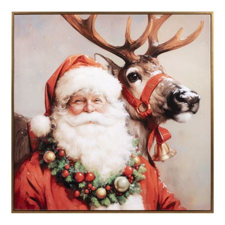 Printed canvas Santa in frame